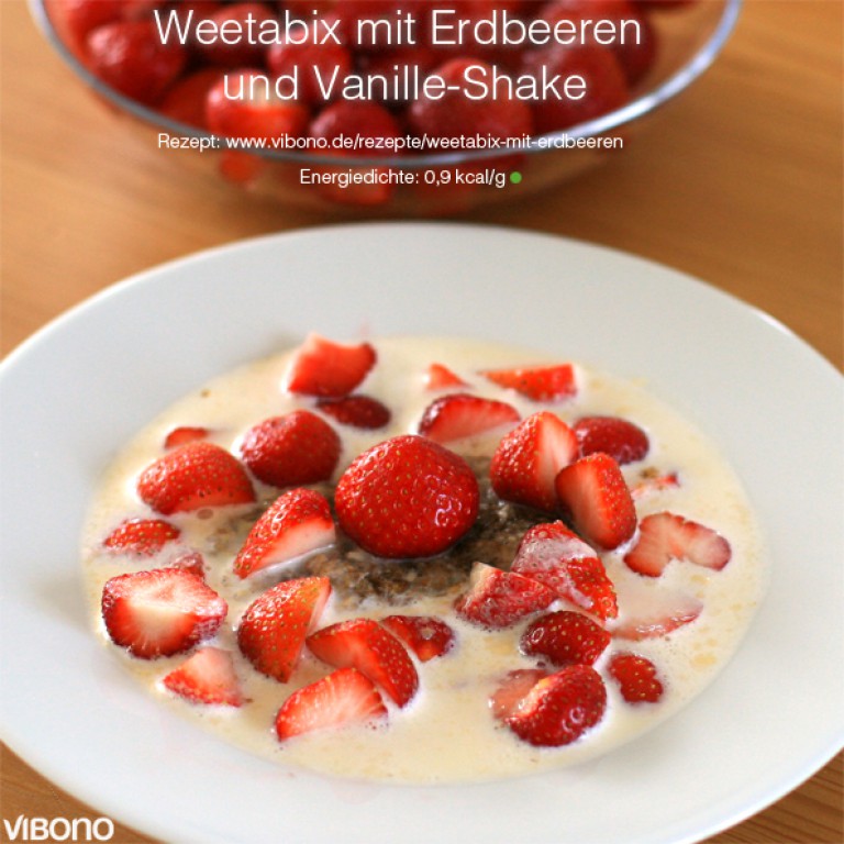 Weetabix mit Erdbeeren und Vanille-Shake | Vibono