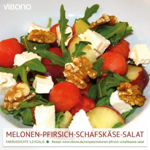 Melonen-Pfirsich-Schafskäse-Salat