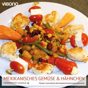 Mexikanisches Gemüse mit Hähnchen-Ministeaks