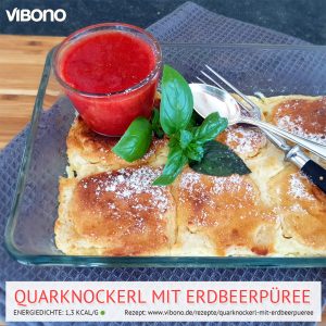 Quarknockerl mit Erdbeerpüree