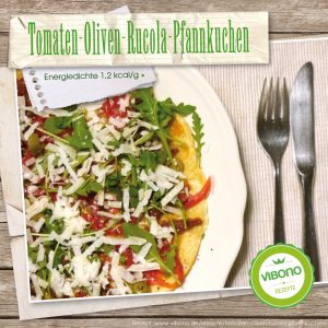 Tomaten-Oliven-Rucola-Pfannkuchen
