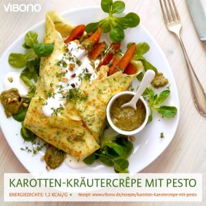 Karotten-Kräutercrêpe mit Pesto