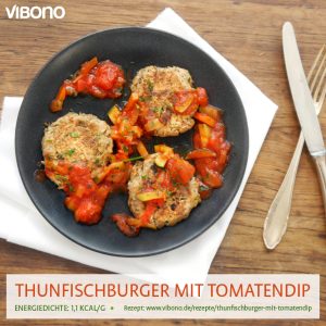 Thunfischburger mit Tomatendip