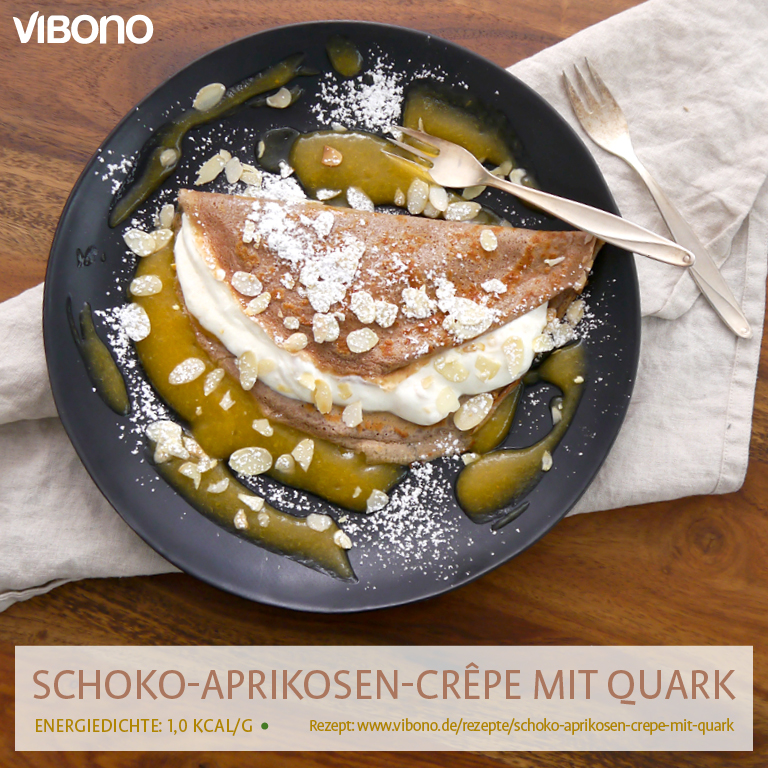 Schoko-Aprikosen-Crêpe mit Quark | Vibono