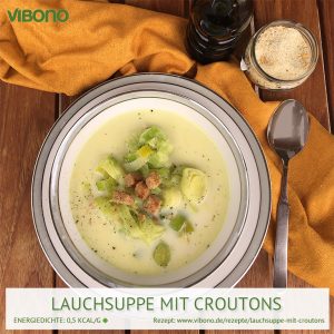 Lauchsuppe mit Croutons