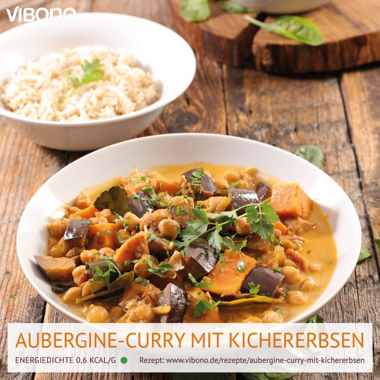 Aubergine-Curry mit Kichererbsen