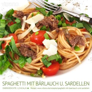 Spaghetti mit Bärlauch und Sardellen