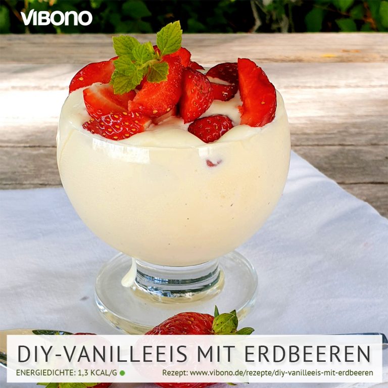 DIY-Vanilleeis mit Erdbeeren