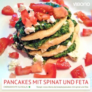 Pancakes mit Spinat und Feta